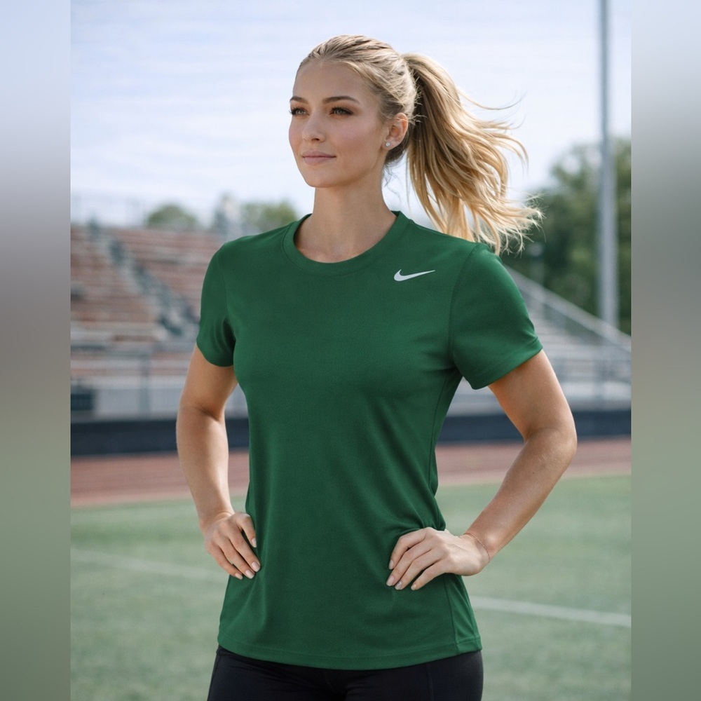 Nike Women's Dri-Fit Legend Short Sleeve T-Shirt (Medium, Gorge Green